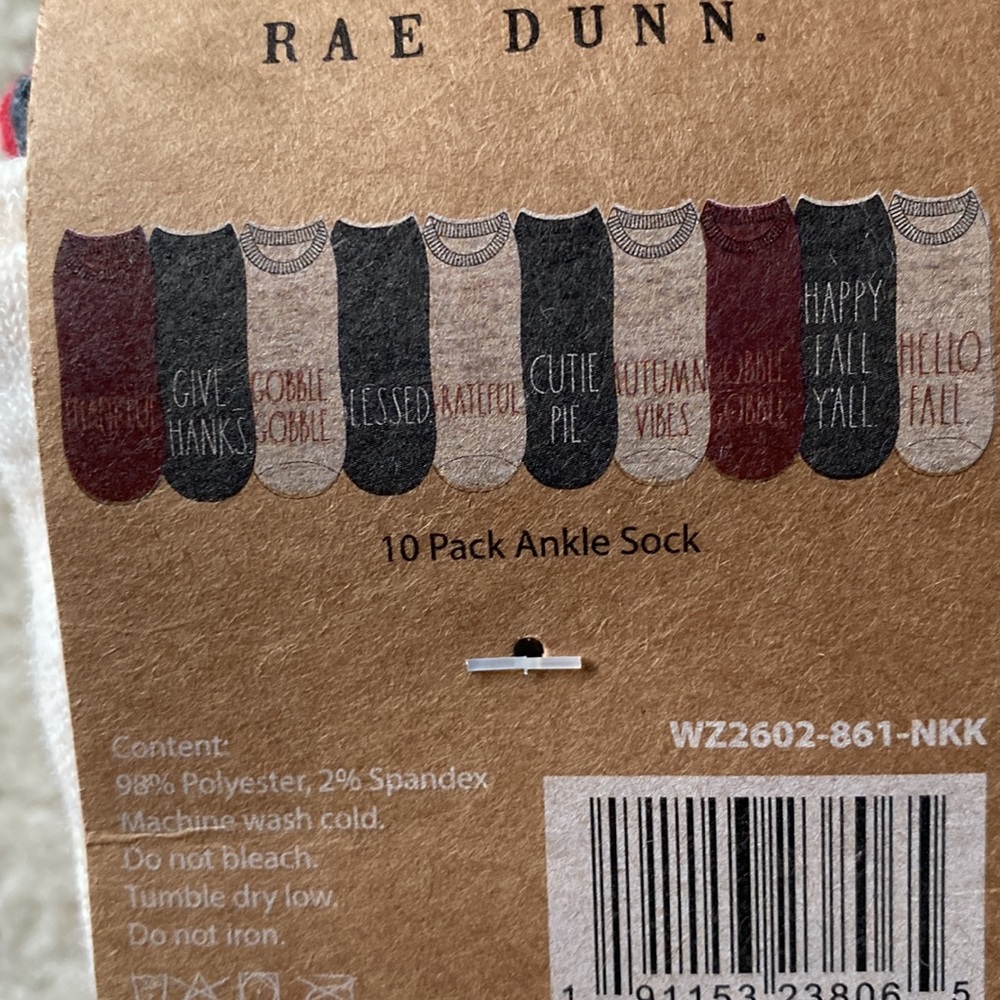NEW Rae Dunn 10 pack ankle socks - Picture 4 of 5